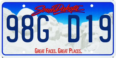 SD license plate 98GD19