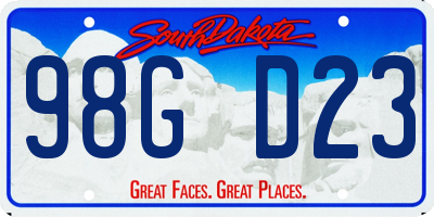 SD license plate 98GD23