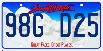 SD license plate 98GD25