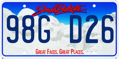 SD license plate 98GD26