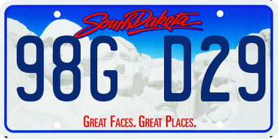 SD license plate 98GD29