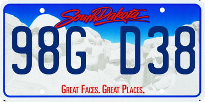 SD license plate 98GD38