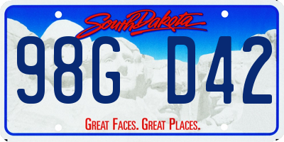 SD license plate 98GD42
