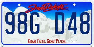 SD license plate 98GD48