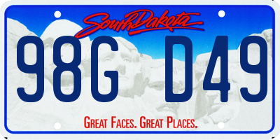 SD license plate 98GD49