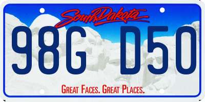 SD license plate 98GD50