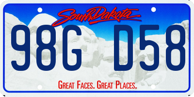 SD license plate 98GD58