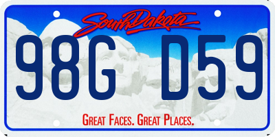 SD license plate 98GD59