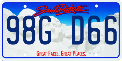 SD license plate 98GD66