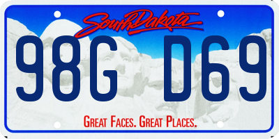 SD license plate 98GD69