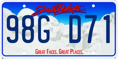 SD license plate 98GD71