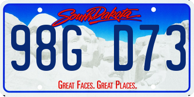 SD license plate 98GD73