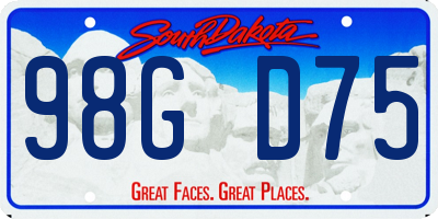 SD license plate 98GD75
