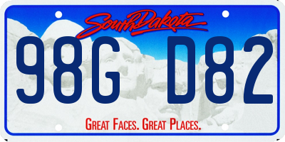 SD license plate 98GD82