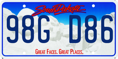SD license plate 98GD86