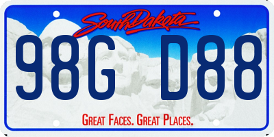 SD license plate 98GD88