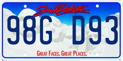 SD license plate 98GD93