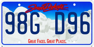 SD license plate 98GD96