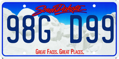 SD license plate 98GD99