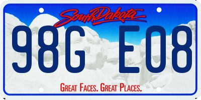 SD license plate 98GE08