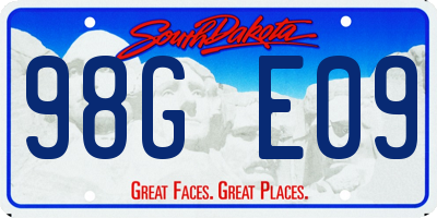 SD license plate 98GE09
