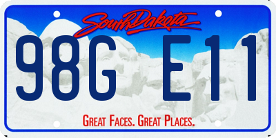 SD license plate 98GE11