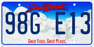 SD license plate 98GE13