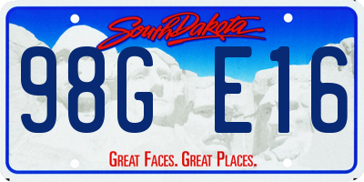SD license plate 98GE16
