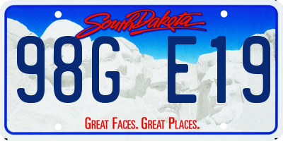SD license plate 98GE19