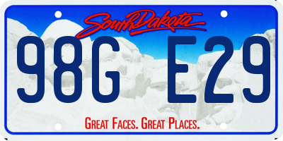 SD license plate 98GE29
