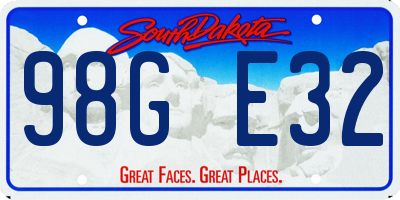 SD license plate 98GE32