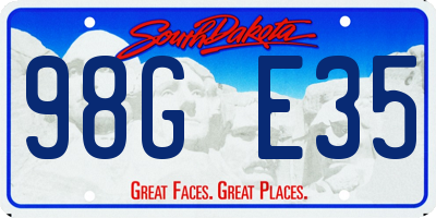 SD license plate 98GE35