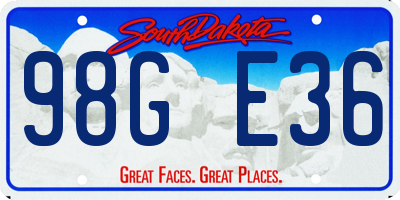 SD license plate 98GE36