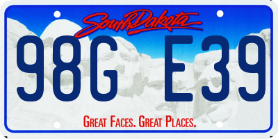 SD license plate 98GE39