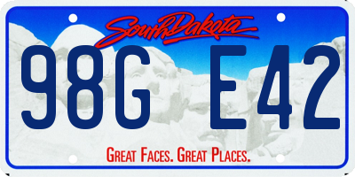 SD license plate 98GE42