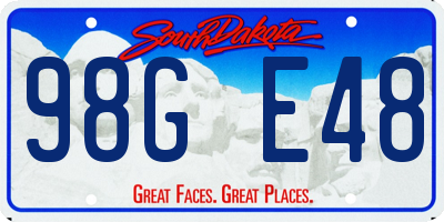 SD license plate 98GE48