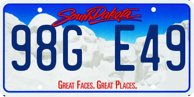 SD license plate 98GE49