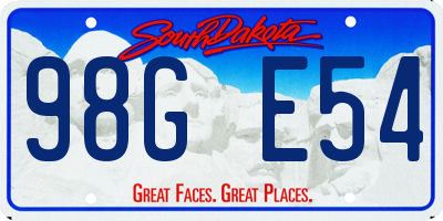 SD license plate 98GE54