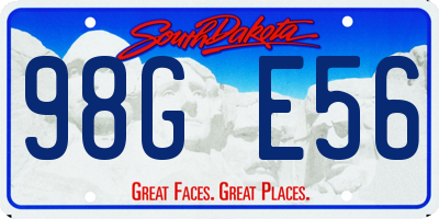 SD license plate 98GE56