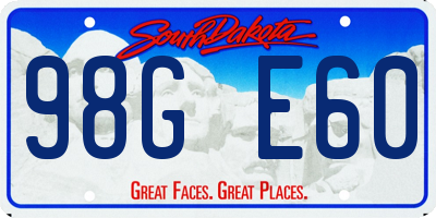 SD license plate 98GE60