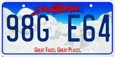 SD license plate 98GE64