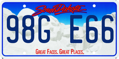 SD license plate 98GE66