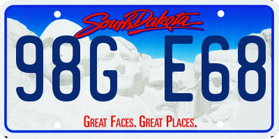 SD license plate 98GE68