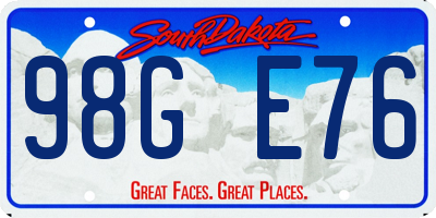 SD license plate 98GE76