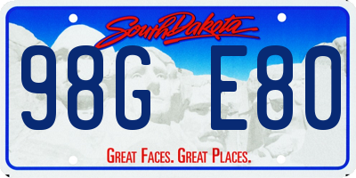 SD license plate 98GE80