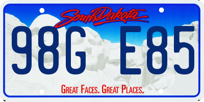 SD license plate 98GE85