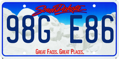 SD license plate 98GE86