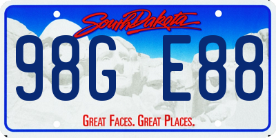 SD license plate 98GE88