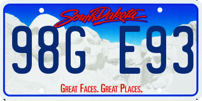 SD license plate 98GE93