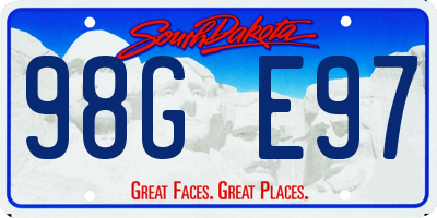 SD license plate 98GE97